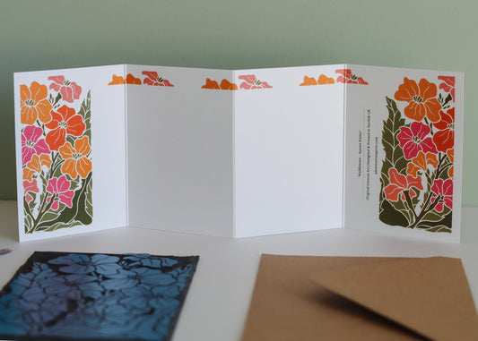 Sunset Ember Wallflower Garland Card | Single Card & Envelope