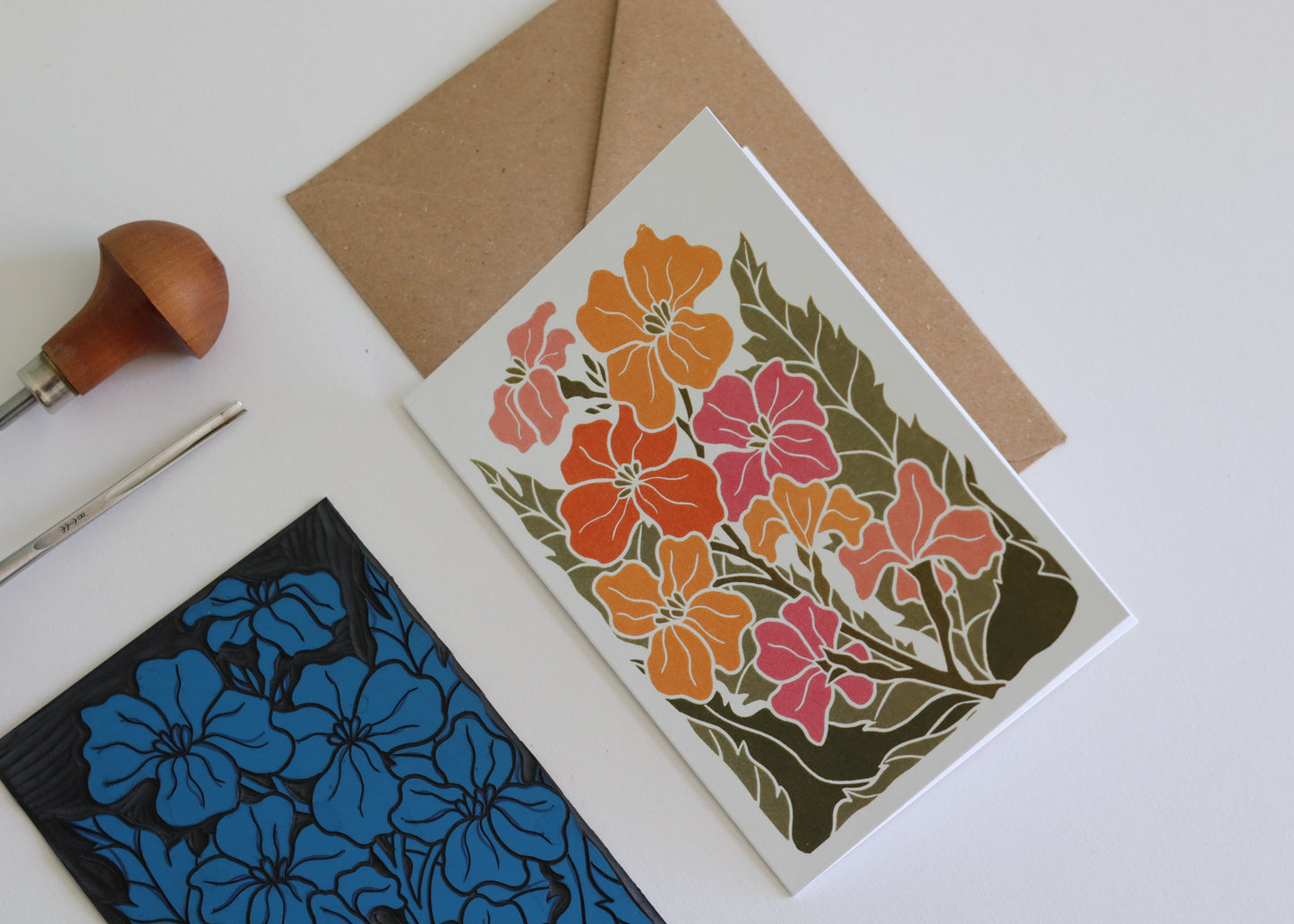 Sunset Ember Wallflowers Luxury Cotton Card | Single Card & Envelope