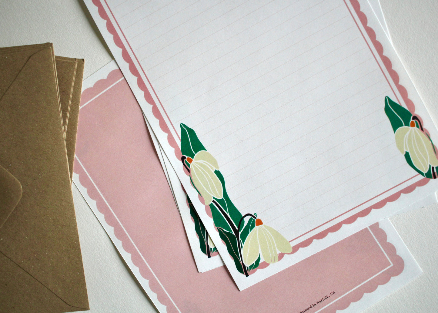 A5 Snowdrop Letter Writing Paper