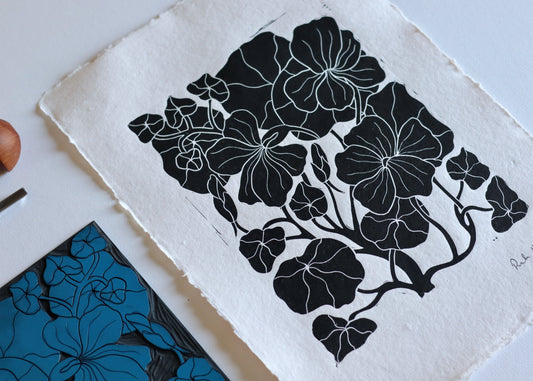 Heritage Kitchen Garden - Nasturtium | Hand printed on Cotton Rag Paper