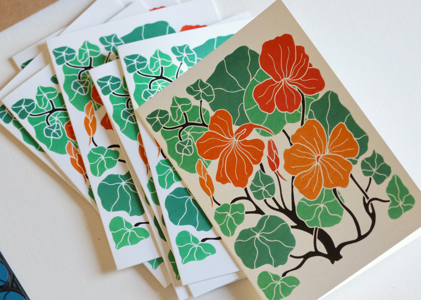 Heritage Kitchen Nasturtium Notecards | Set of 8 Notecards & Envelopes