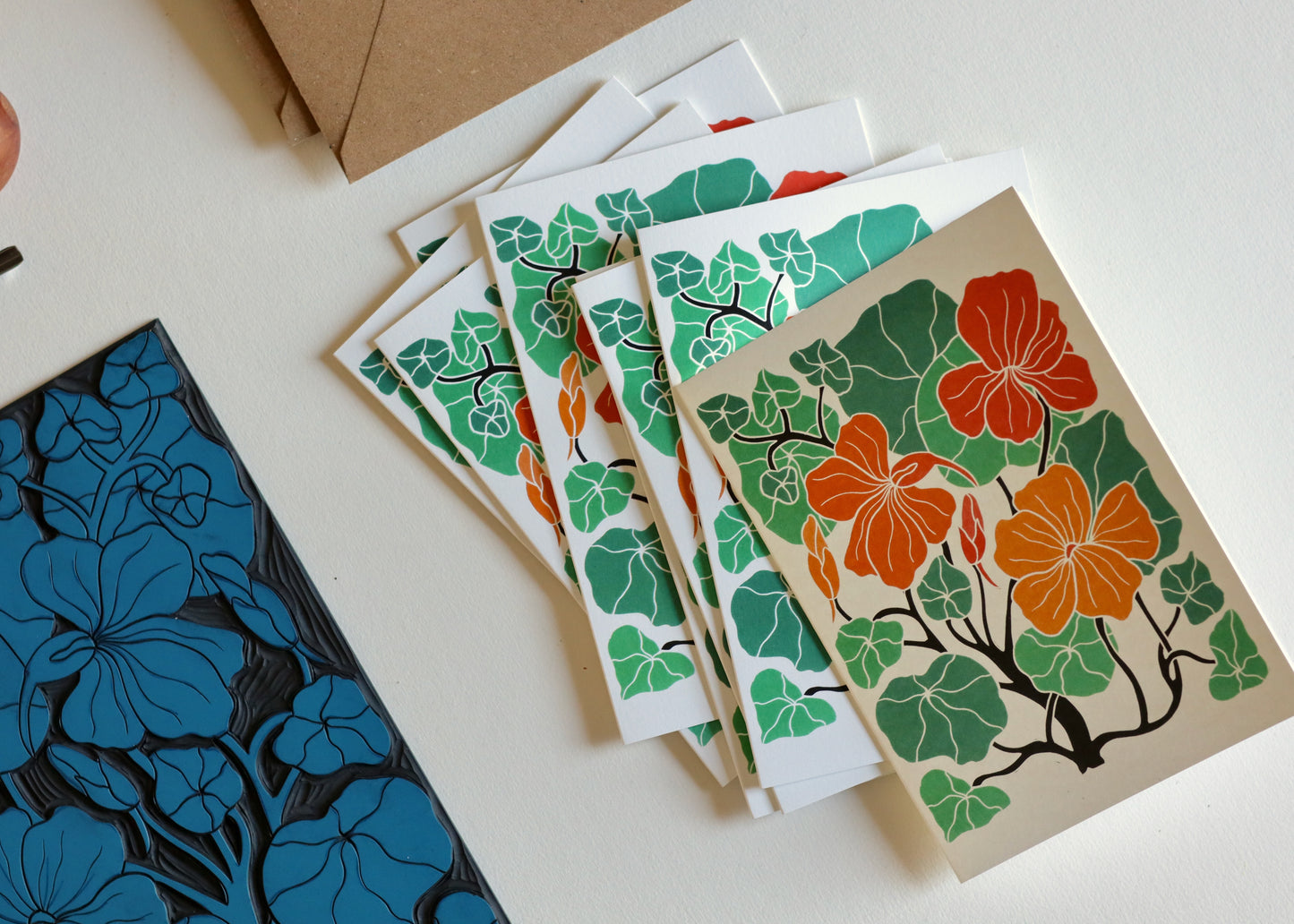 Heritage Kitchen Nasturtium Notecards | Set of 8 Notecards & Envelopes