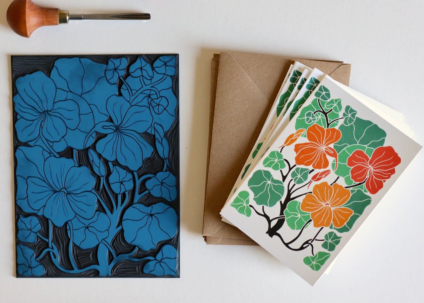 Heritage Kitchen Nasturtium Notecards | Set of 8 Notecards & Envelopes