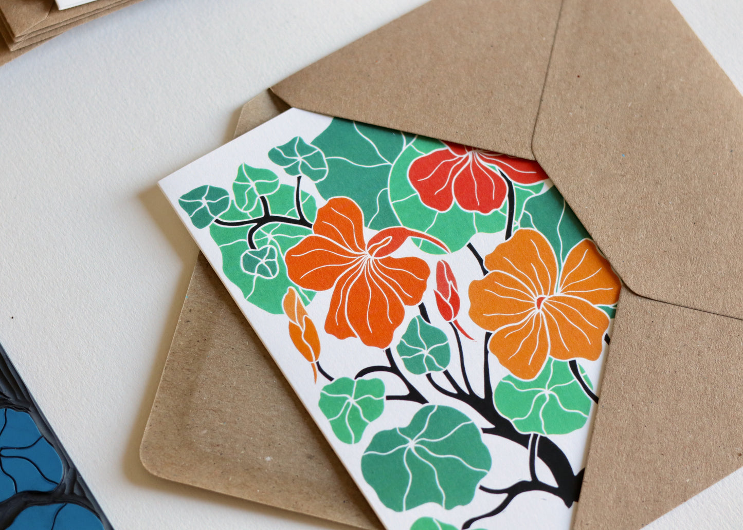 Heritage Kitchen Nasturtium Notecards | Set of 8 Notecards & Envelopes