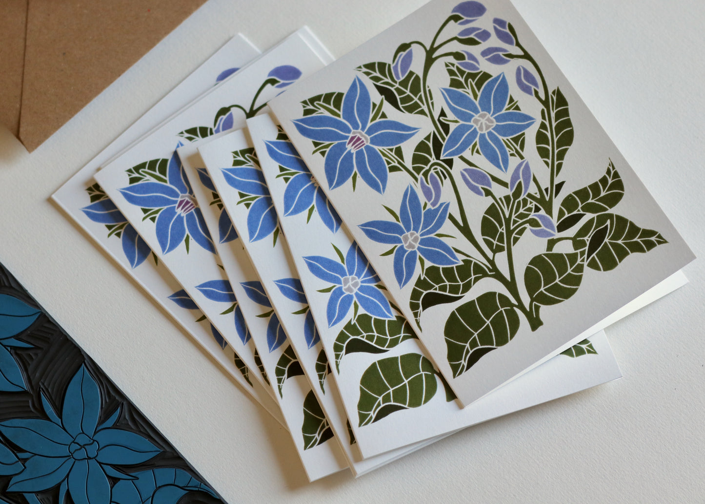 Heritage Kitchen Borage Notecards | Set of 8 Notecards & Envelopes