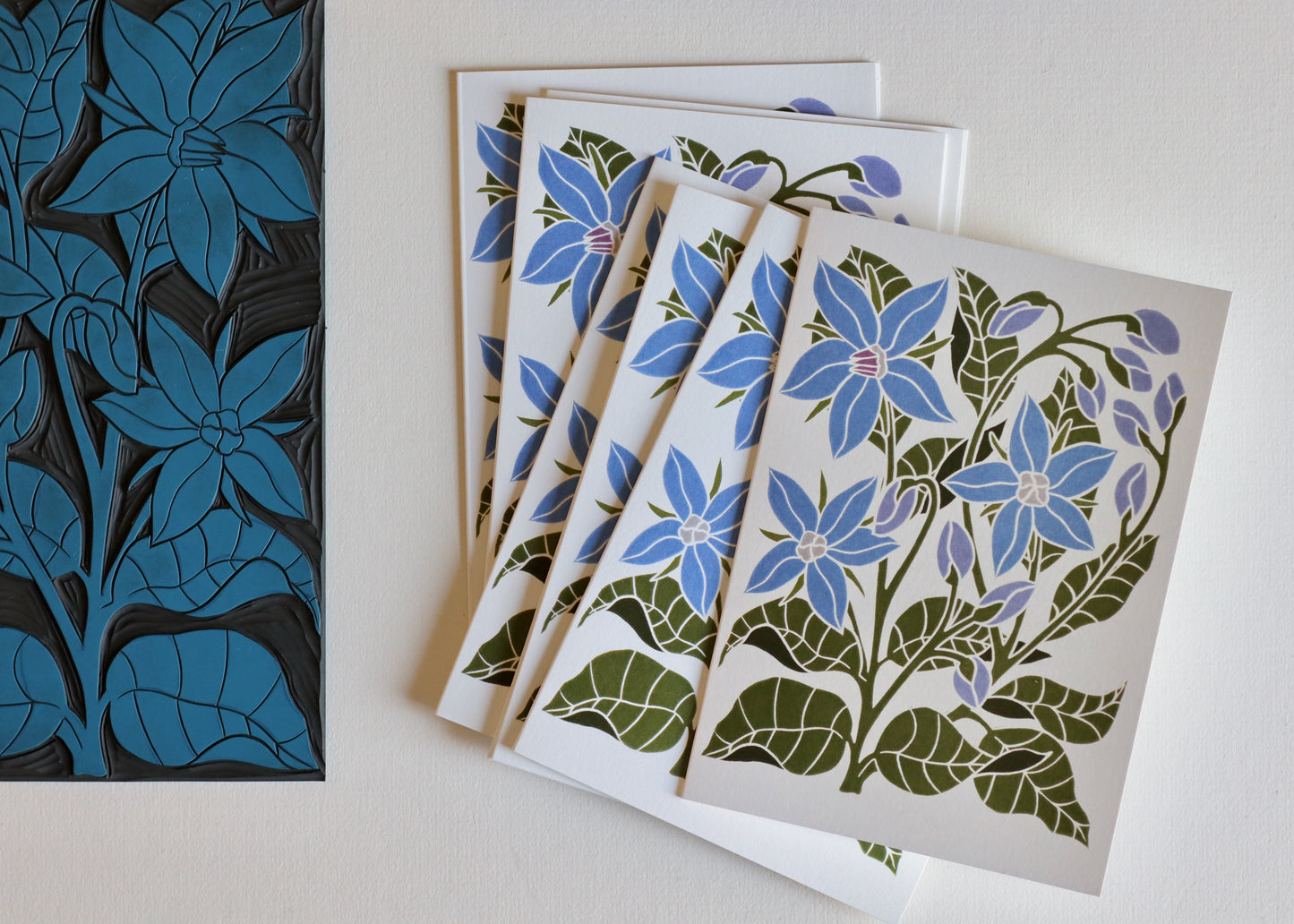 Heritage Kitchen Borage Notecards | Set of 8 Notecards & Envelopes