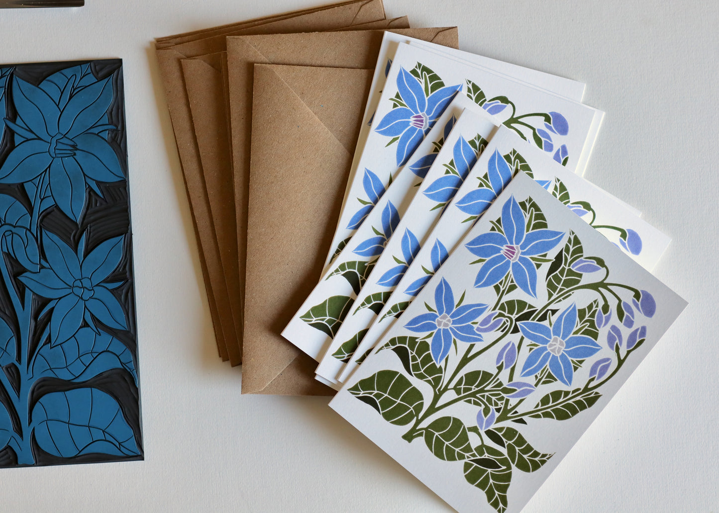 Heritage Kitchen Borage Notecards | Set of 8 Notecards & Envelopes