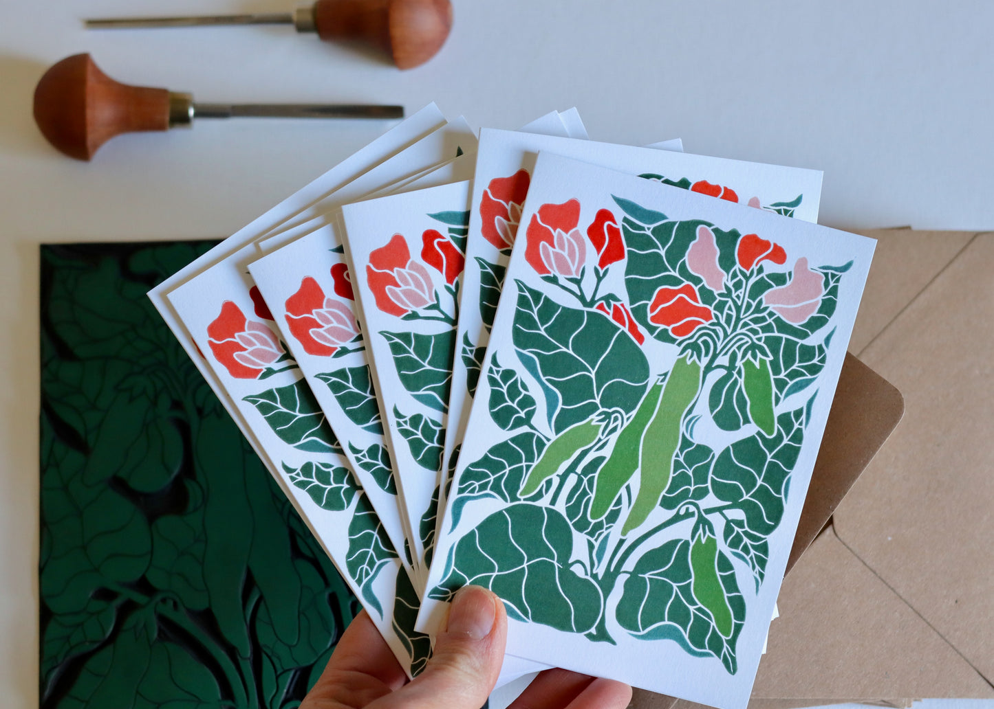 Heritage Kitchen Runner Beans Notecards | Set of 8 Notecards & Envelopes