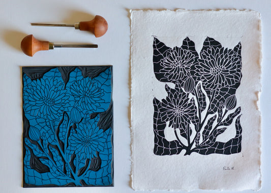 Heritage Kitchen Garden - Calendula | Hand printed on Cotton Rag Paper
