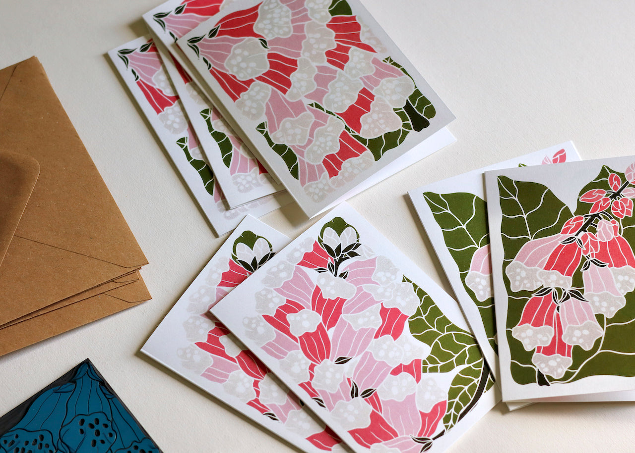 British Woodland Foxglove Notecards | Set of 8 Notecards & Envelopes