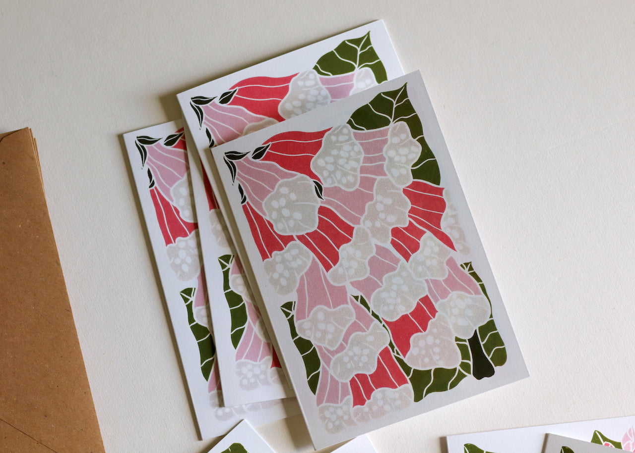 British Woodland Foxglove Notecards | Set of 8 Notecards & Envelopes