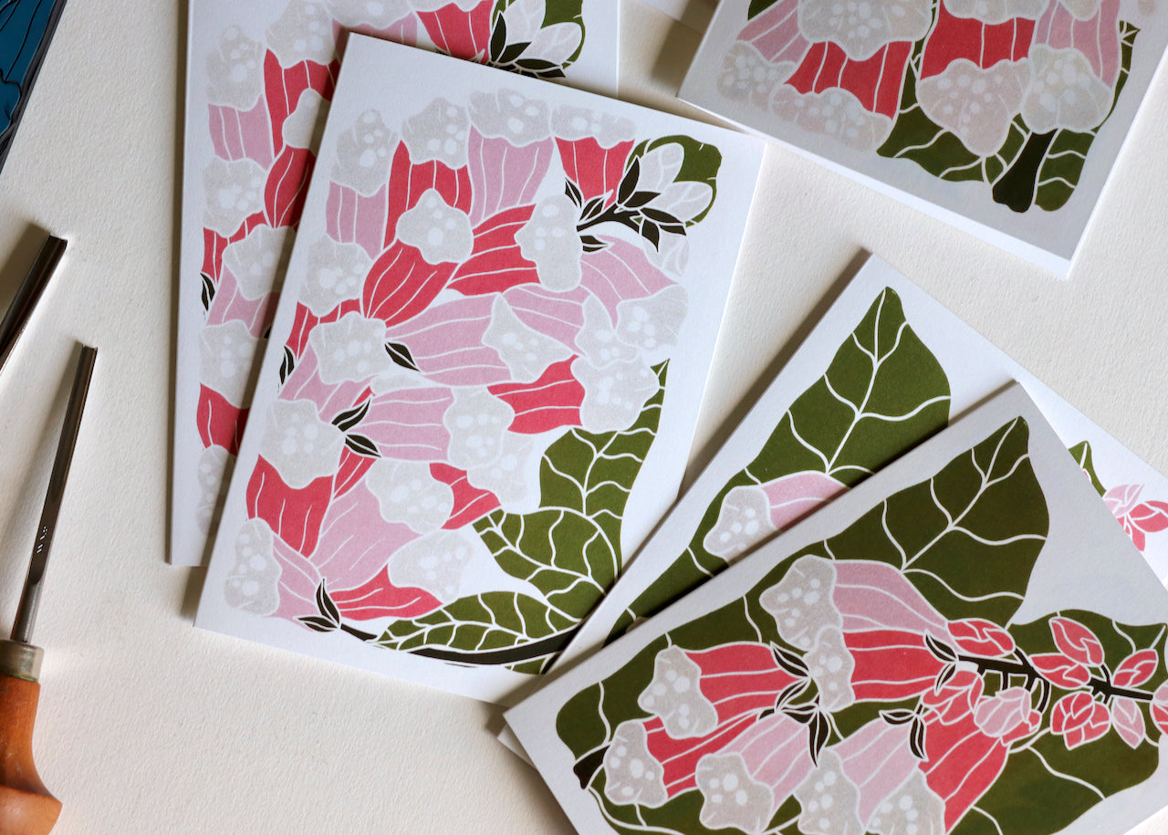 British Woodland Foxglove Notecards | Set of 8 Notecards & Envelopes
