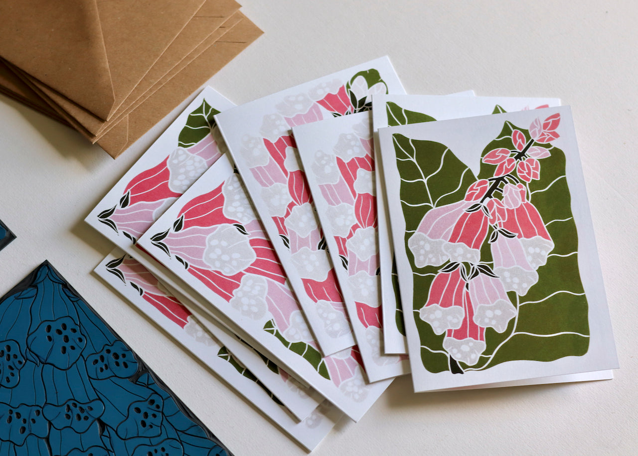 British Woodland Foxglove Notecards | Set of 8 Notecards & Envelopes