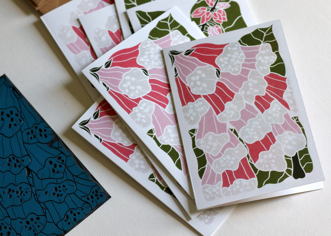 British Woodland Foxglove Notecards | Set of 8 Notecards & Envelopes