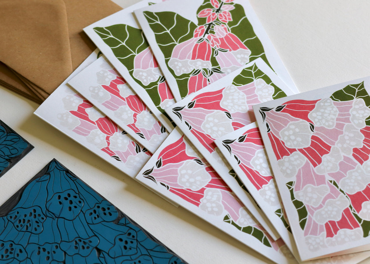 British Woodland Foxglove Notecards | Set of 8 Notecards & Envelopes