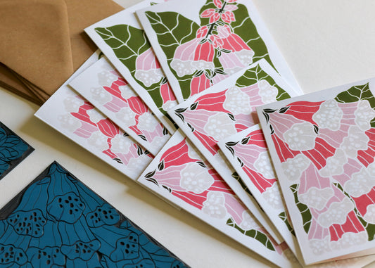British Woodland Foxglove Notecards | Set of 8 Notecards & Envelopes