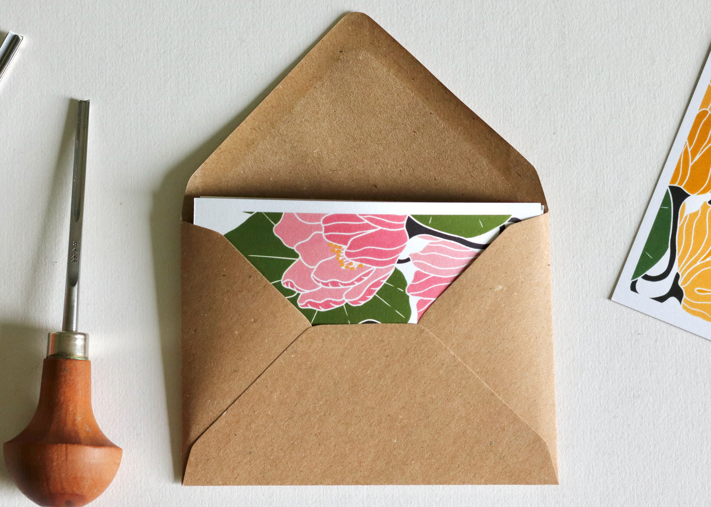 Summer Water Lilies Concertina Card | Single Card & Envelope
