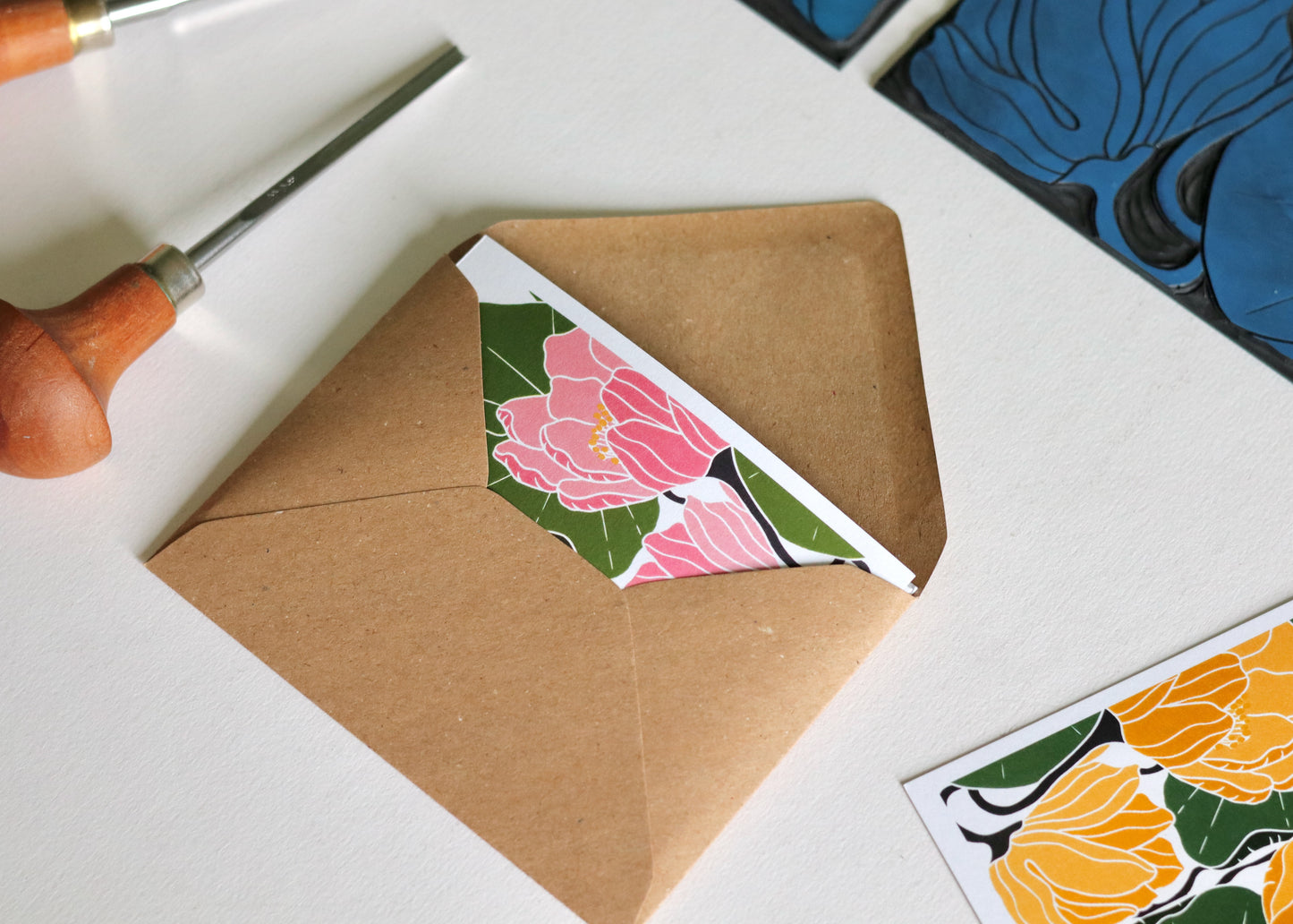 Summer Water Lilies Concertina Card | Single Card & Envelope