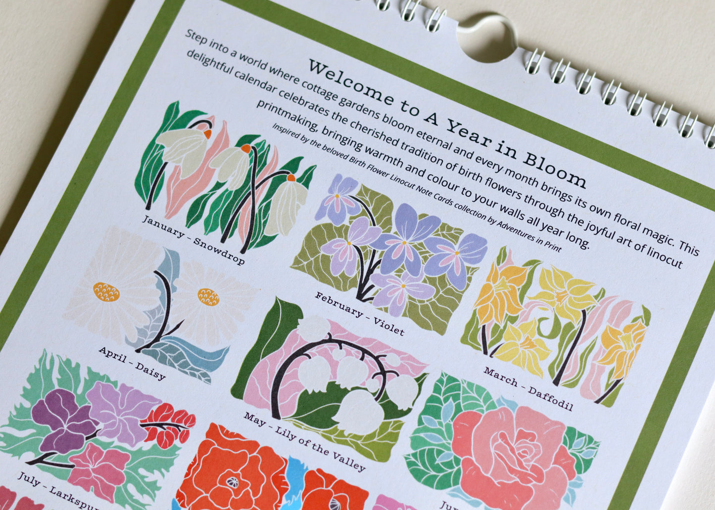 A Year in Bloom Hanging Wall Calendar 2026