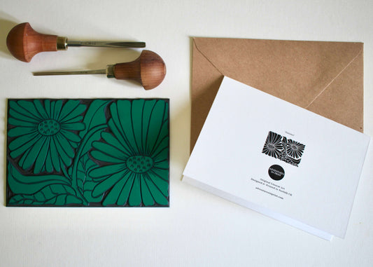 Luxury Garden Daisy Flower Greeting Card | Single Card & Envelope