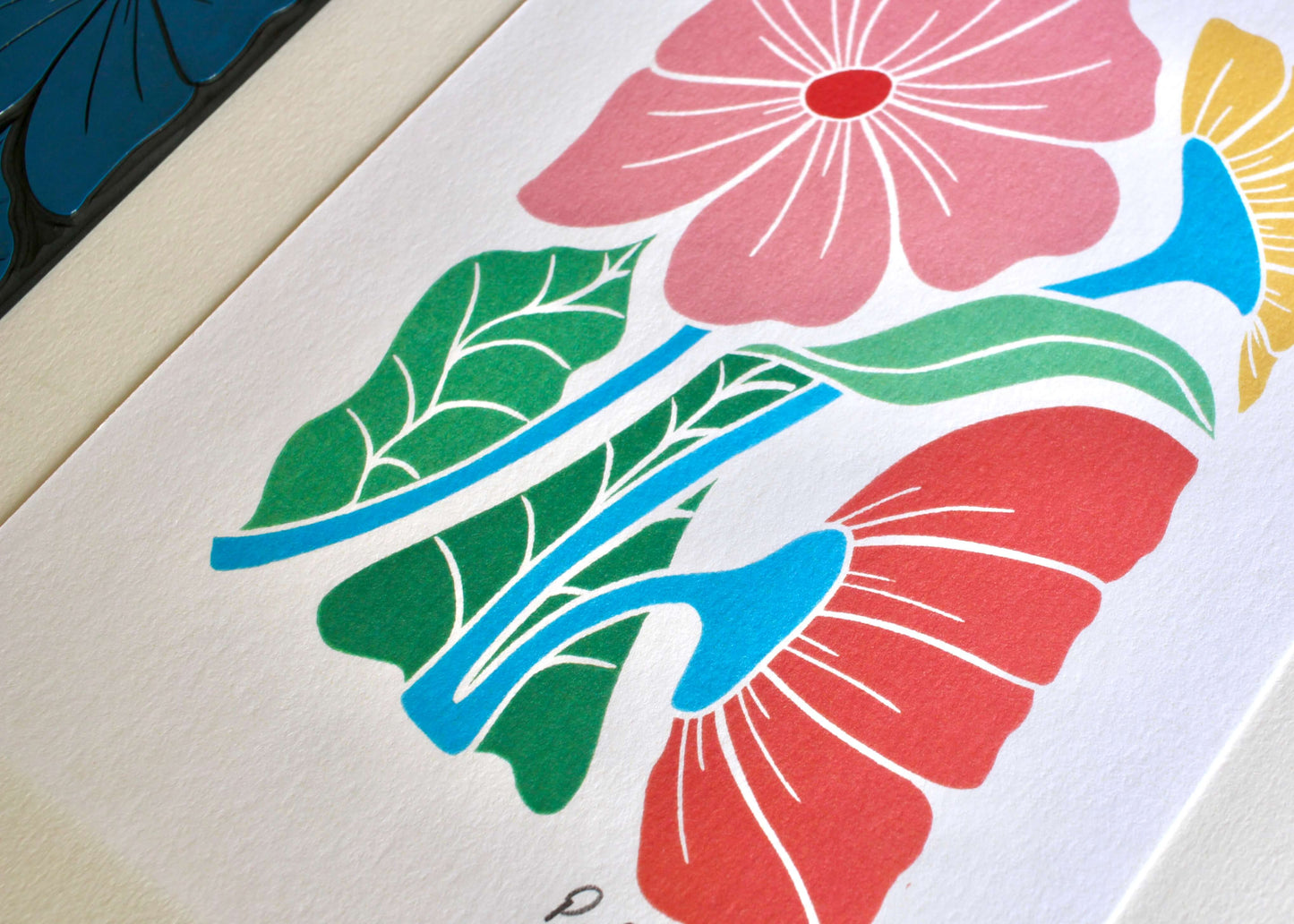 Bold & Beautiful Floral Linocut Art Print | A5 or A4 Art Print