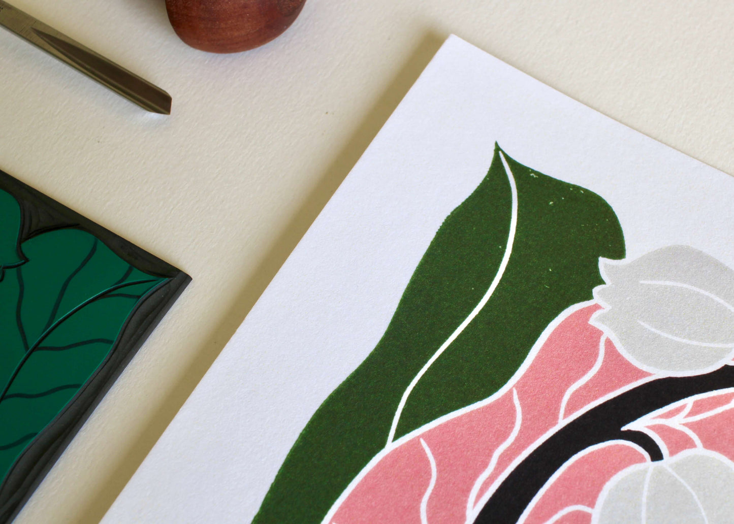 Lily of the Valley Linocut Art Print - A5