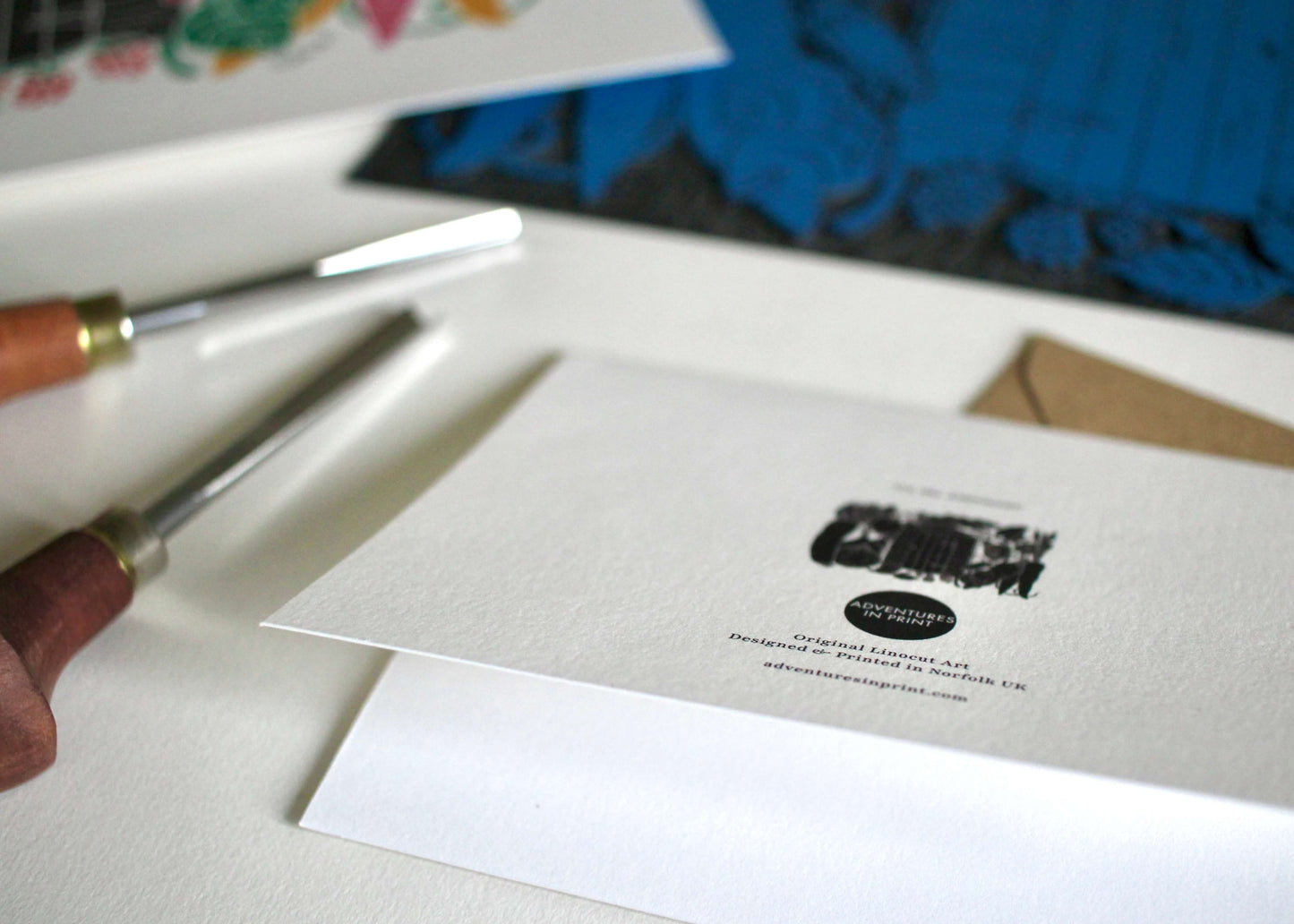 On the Allotment Linocut Greeting Card | Single Card & Envelope