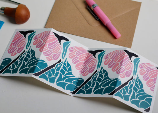 Reflection Abstract Floral Garland Card | Single Card & Envelope