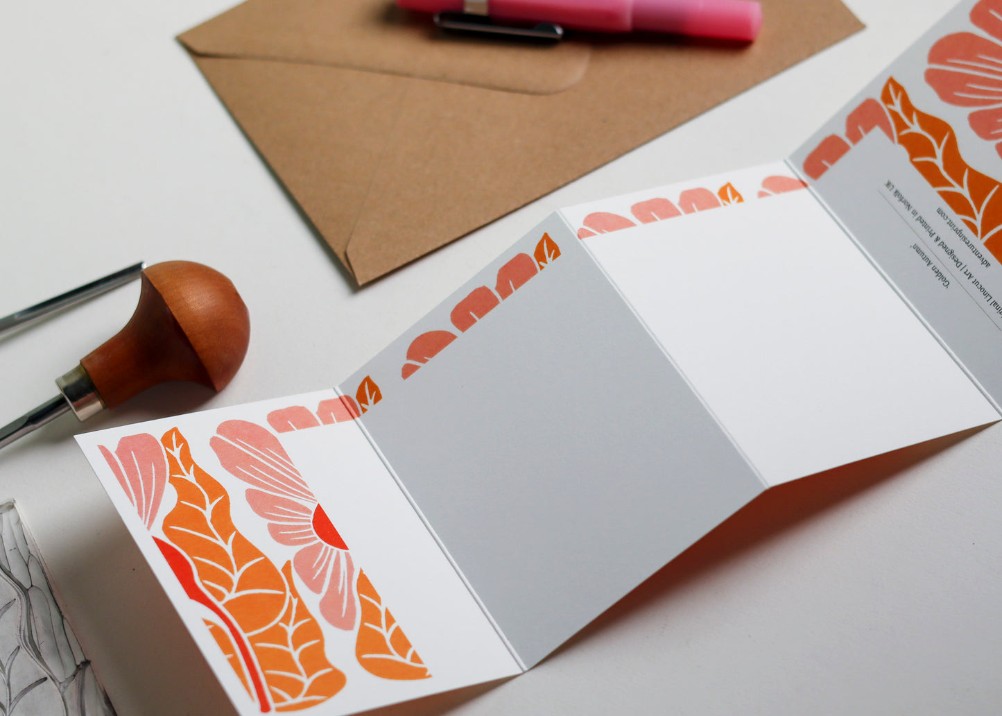 Golden Autumn Garland Card | Single Card & Envelope