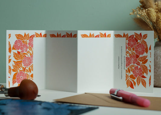 Dog Rose in Summer Garland Card | Single Card & Envelope