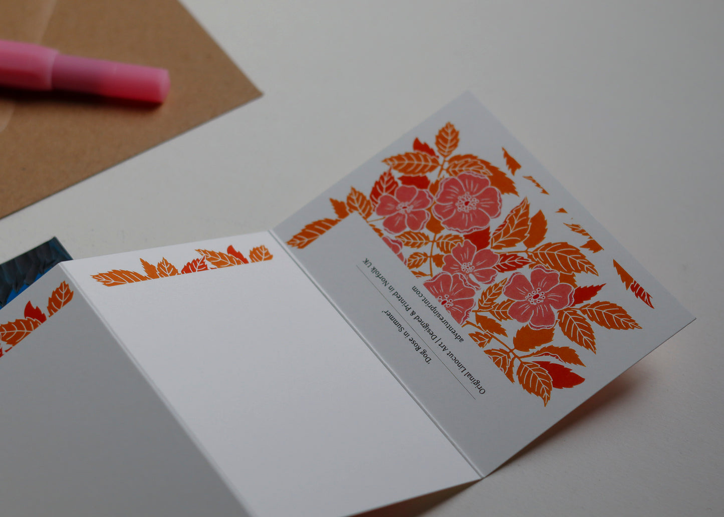 Dog Rose in Summer Garland Card | Single Card & Envelope