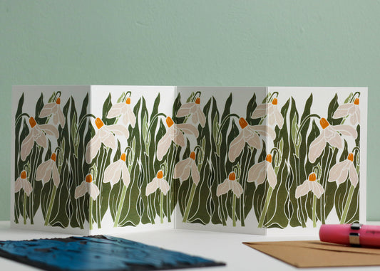 Snowdrops in the Garden Garland Card | Single Card & Envelope