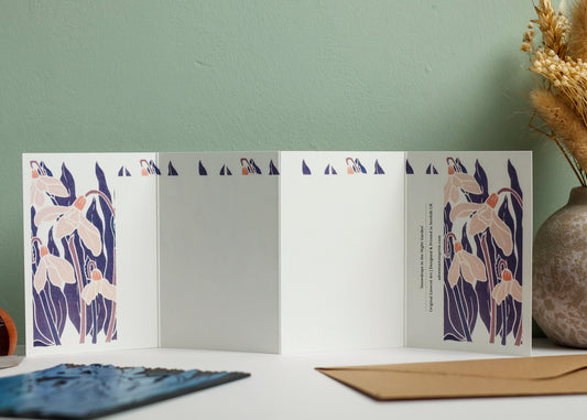 Snowdrops in the Night Garden Garland Card | Single Card & Envelope