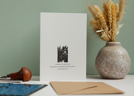 Snowdrops in the Night Garden Luxury Card | Single Card & Envelope