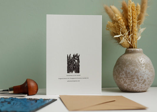 Snowdrops in the Garden Luxury Card | Single Card & Envelope