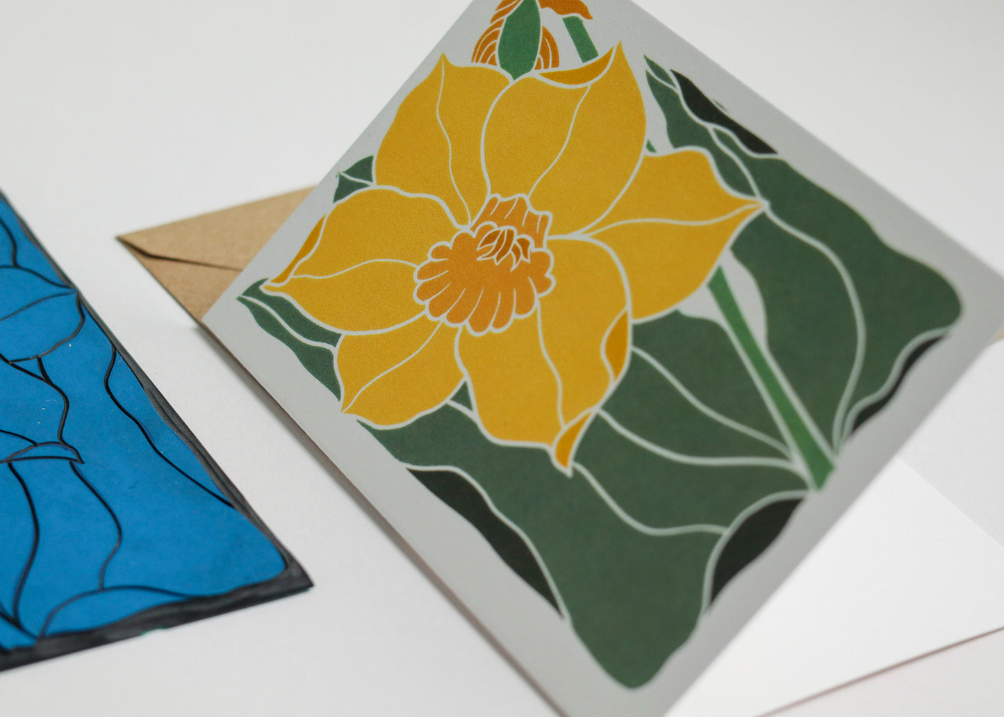 Dancing Daffodil Luxury Cotton Card | Single Card & Envelope