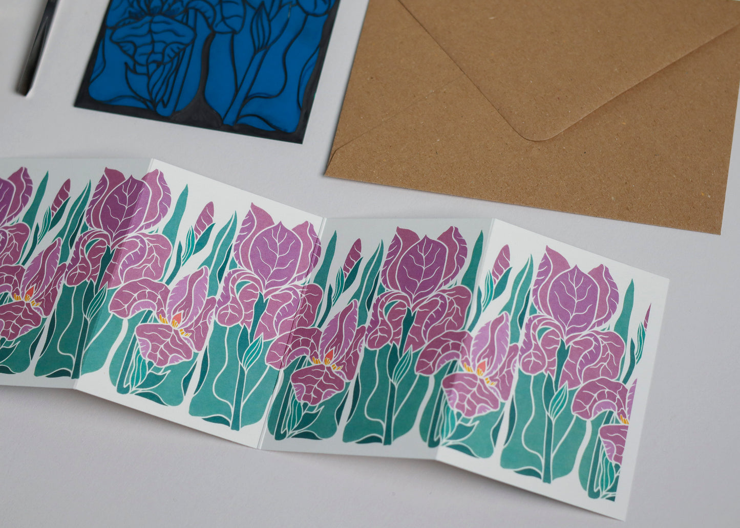 Iris at Dusk Garland Card | Single Card & Envelope