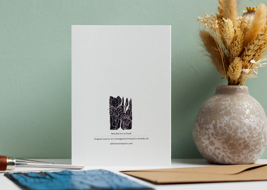 Iris at Dusk Luxury Cotton Card | Single Card & Envelope