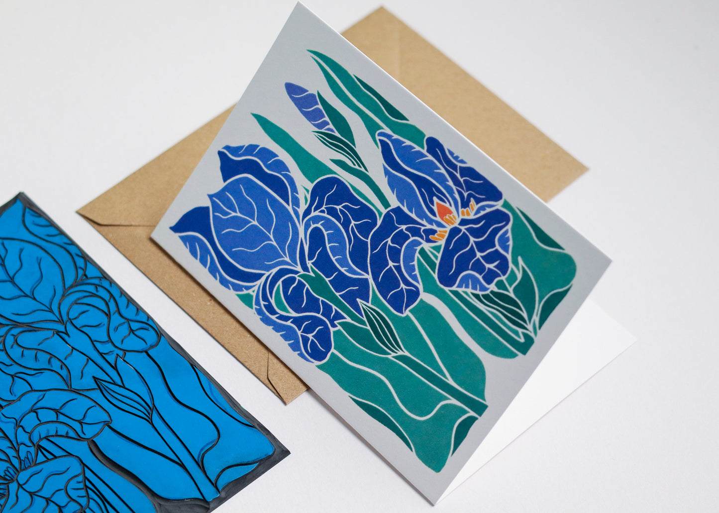 Iris in the Garden Luxury Cotton Card | Single Card & Envelope