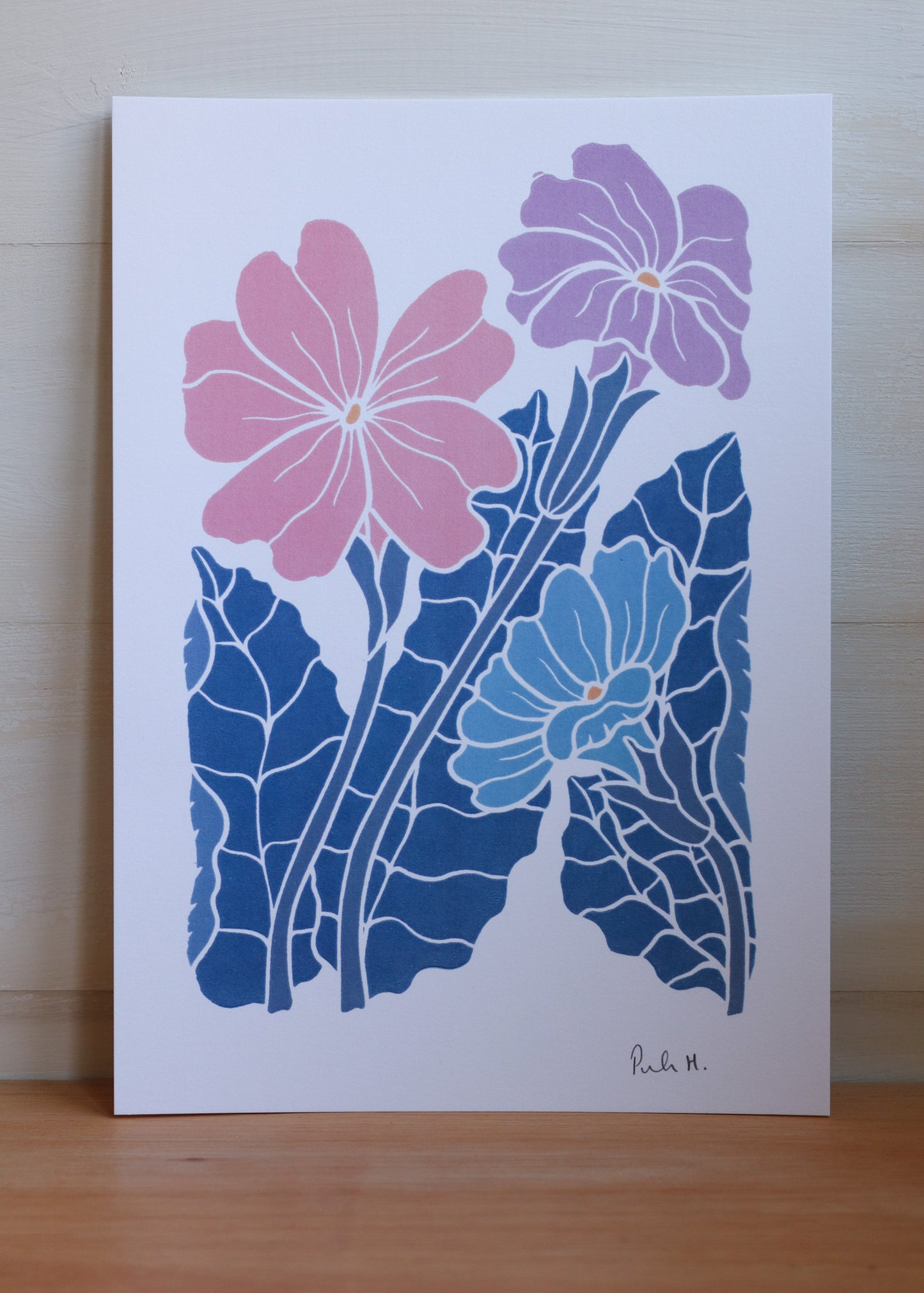 Primroses in Moonlight | Art Print on Cotton Paper