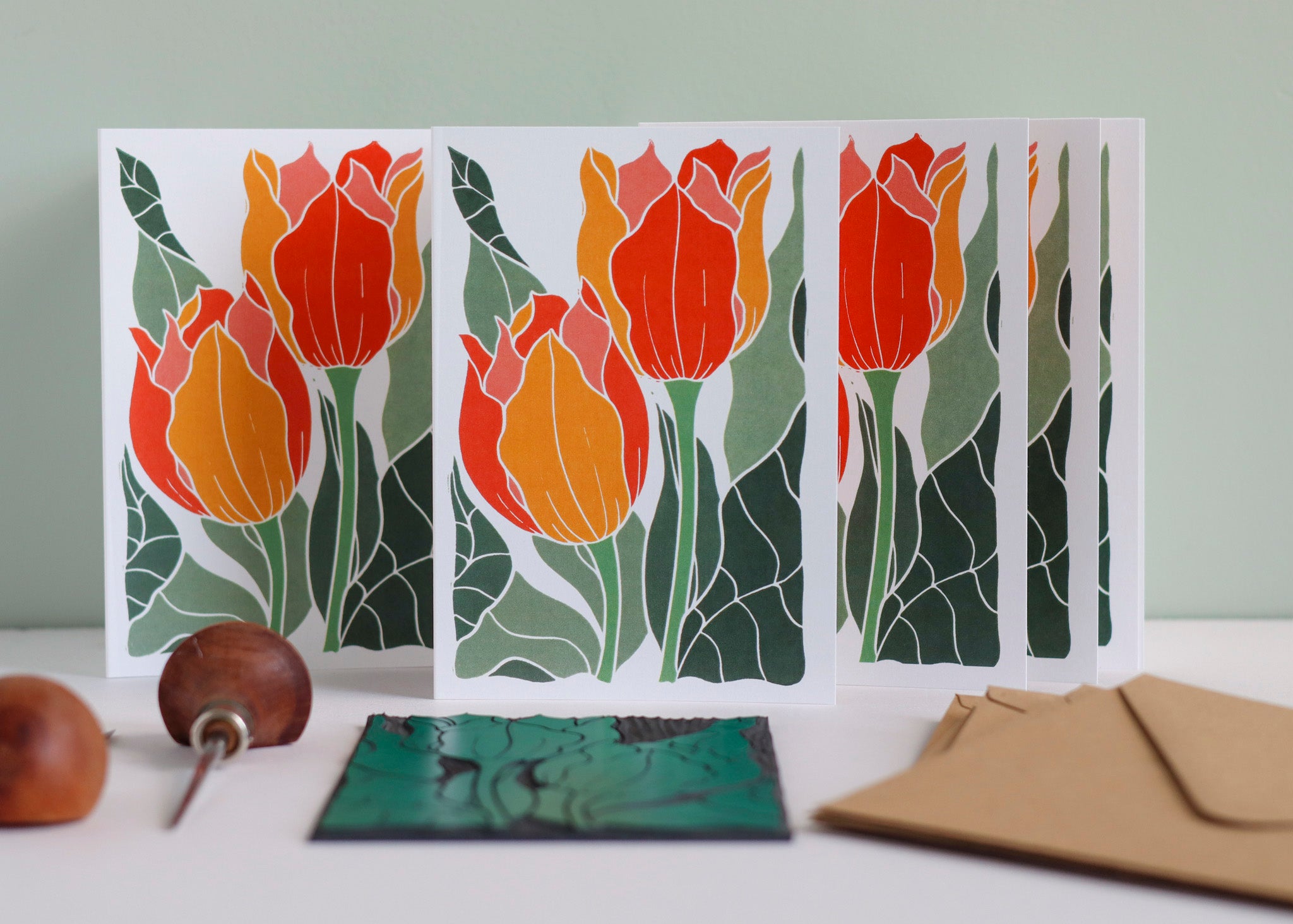 Sunset Tulips | Set of 8 Notecards & Envelopes – Adventures In Print