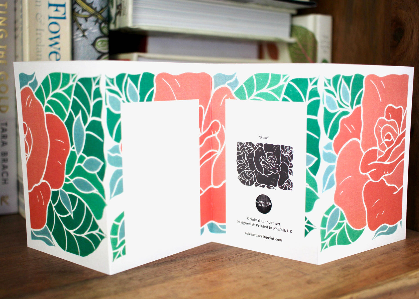 Our double sided concertina artwork cards come feature space for you to write your own message
