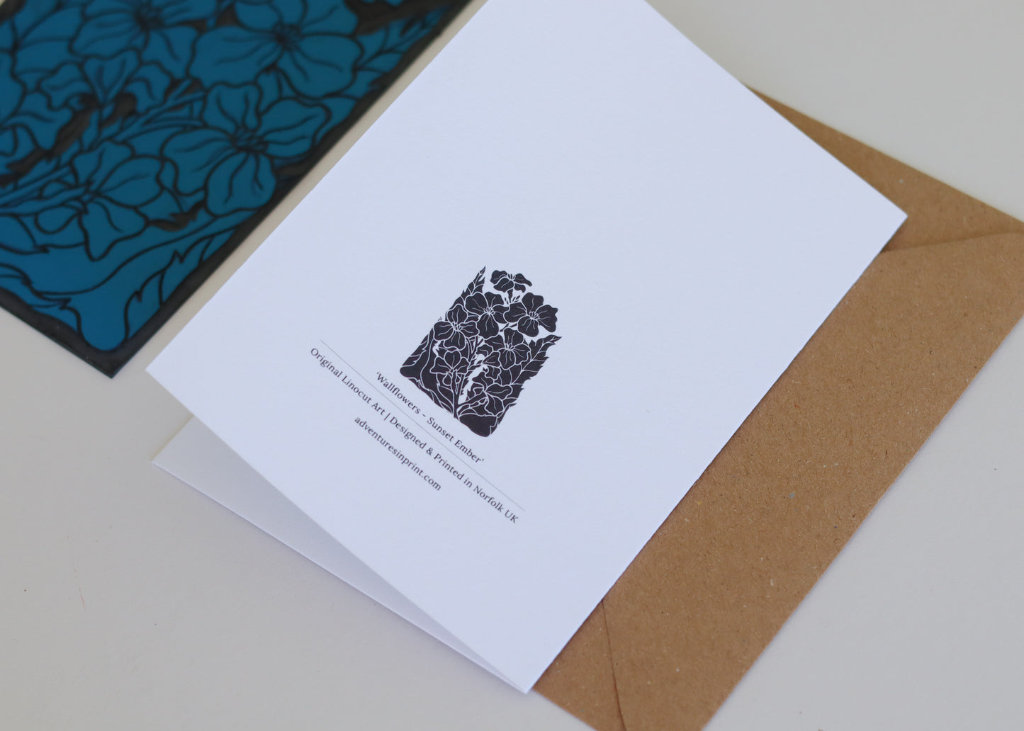 Sunset Ember Wallflowers Luxury Cotton Card | Single Card & Envelope