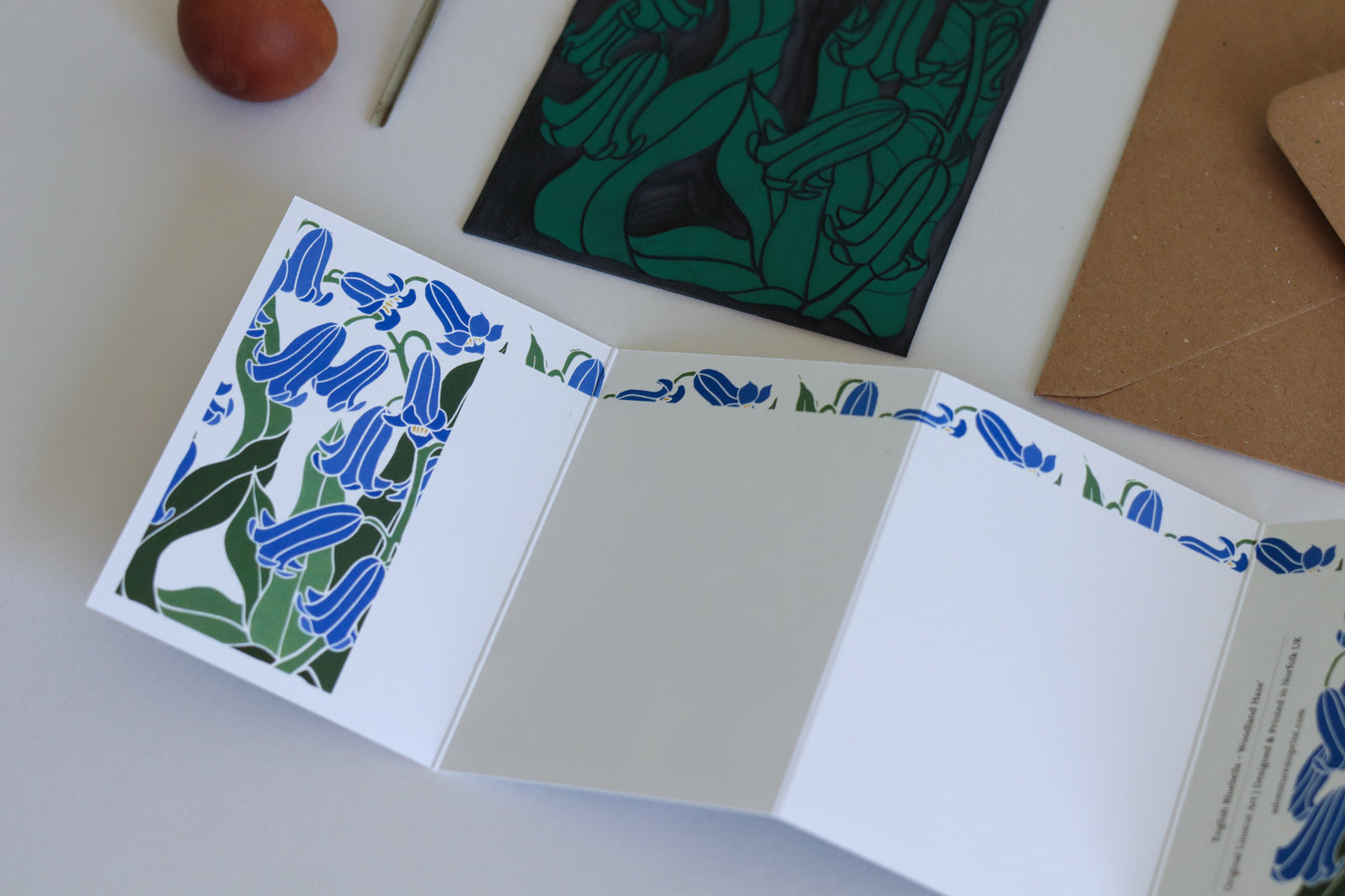 Woodland Haze Bluebells Garland Card | Single Card & Envelope