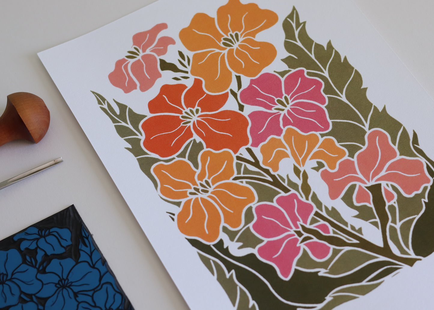 Sunset Ember Wallflowers | Art Print on Cotton Paper