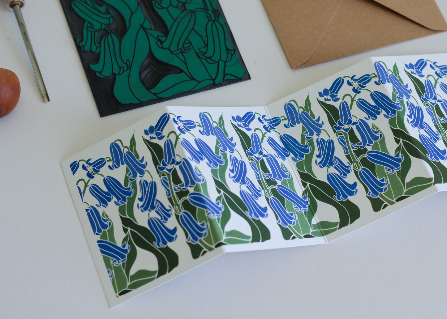 Woodland Haze Bluebells Garland Card | Single Card & Envelope