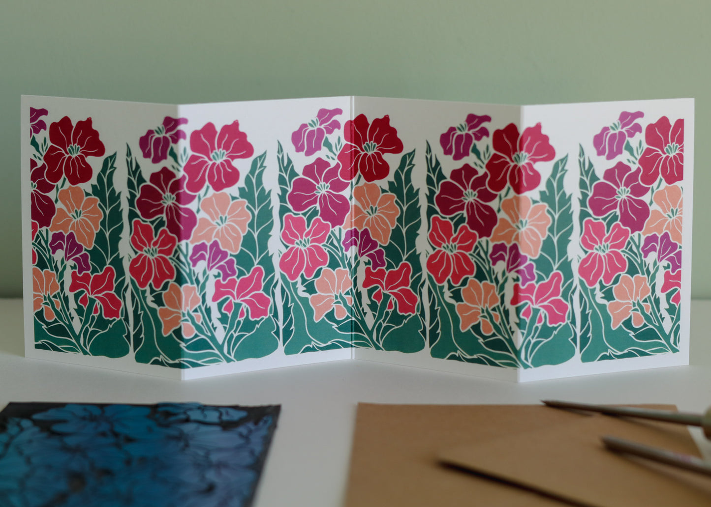 Twilight Haze Wallflower Garland Card | Single Card & Envelope
