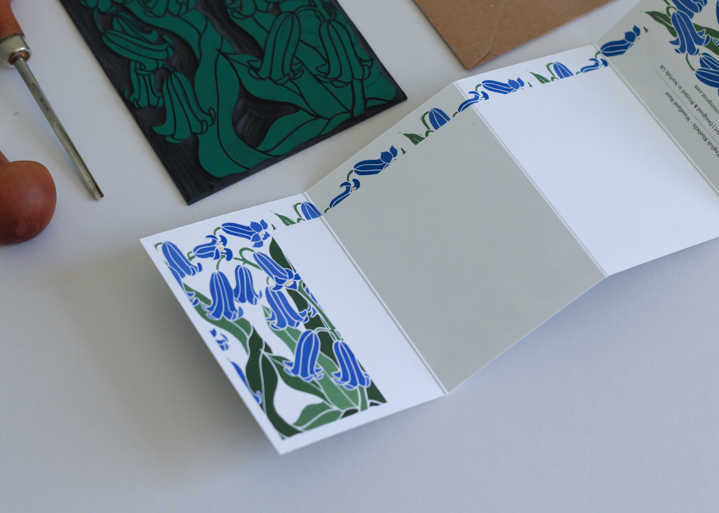 Woodland Haze Bluebells Garland Card | Single Card & Envelope