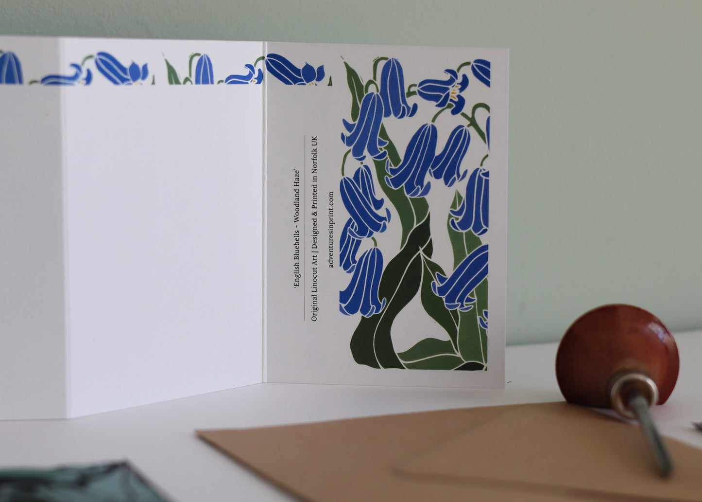 Woodland Haze Bluebells Garland Card | Single Card & Envelope