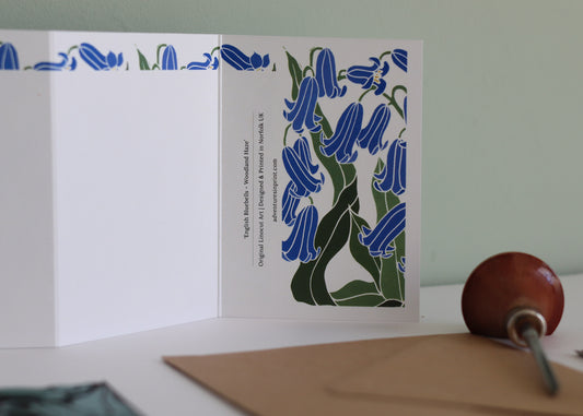 Woodland Haze Bluebells Garland Card | Single Card & Envelope